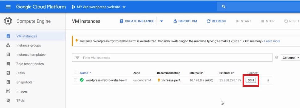 install free SSL certificate -bitnami wordpress-Google cloud platform